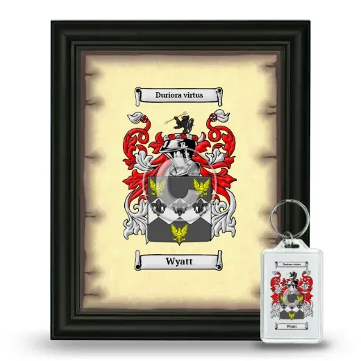 Wyatt Framed Coat of Arms and Keychain - Black