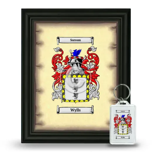 Wylls Framed Coat of Arms and Keychain - Black