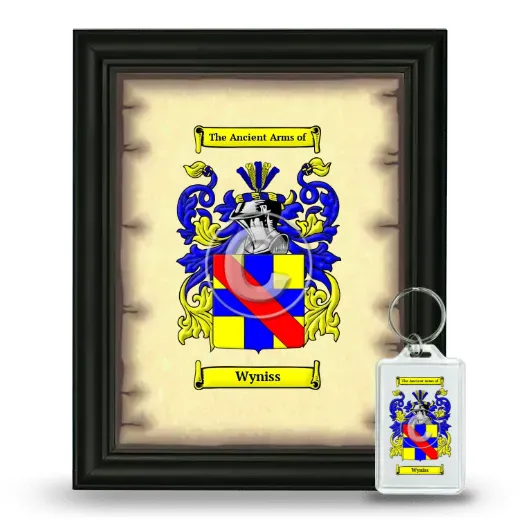 Wyniss Framed Coat of Arms and Keychain - Black