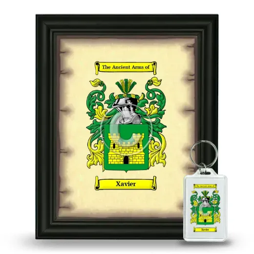Xavier Framed Coat of Arms and Keychain - Black