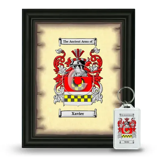 Xavier Framed Coat of Arms and Keychain - Black