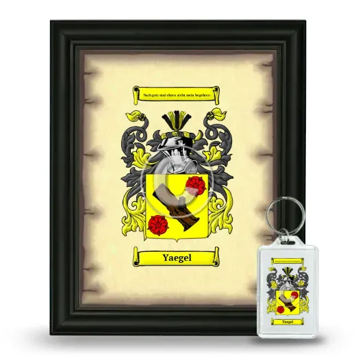 Yaegel Framed Coat of Arms and Keychain - Black