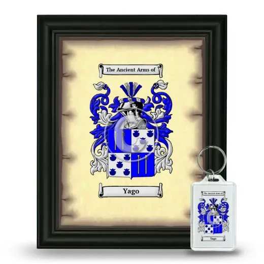 Yago Framed Coat of Arms and Keychain - Black