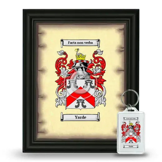 Yarde Framed Coat of Arms and Keychain - Black