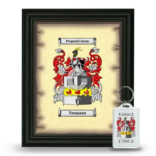 Yeamans Framed Coat of Arms and Keychain - Black