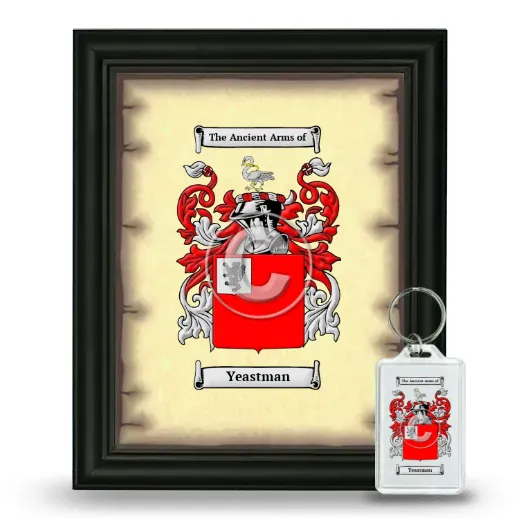 Yeastman Framed Coat of Arms and Keychain - Black