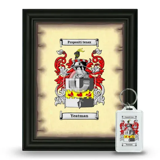 Yeatman Framed Coat of Arms and Keychain - Black