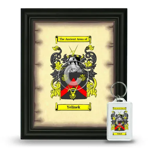 Yelinek Framed Coat of Arms and Keychain - Black
