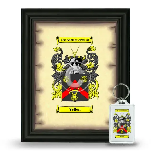 Yellen Framed Coat of Arms and Keychain - Black