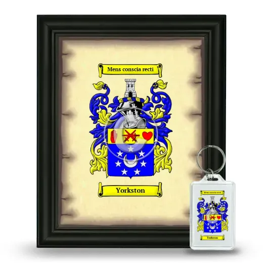 Yorkston Framed Coat of Arms and Keychain - Black