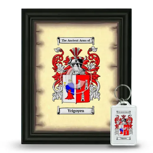 Yrigoyen Framed Coat of Arms and Keychain - Black