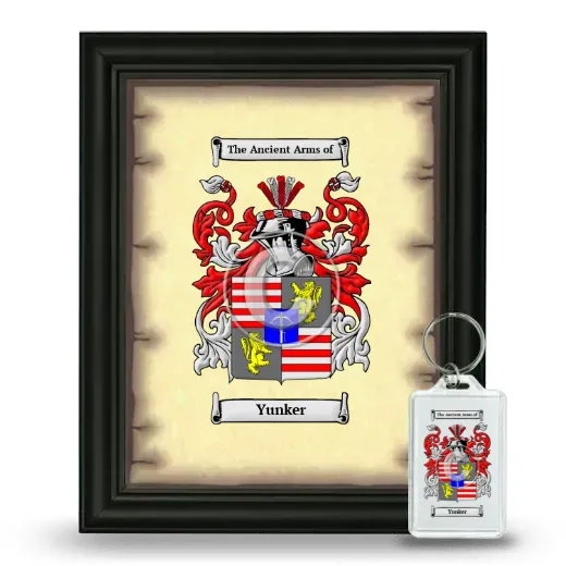 Yunker Framed Coat of Arms and Keychain - Black