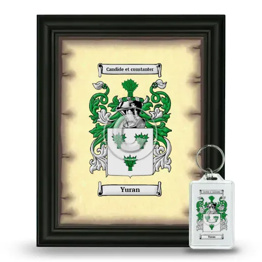 Yuran Framed Coat of Arms and Keychain - Black