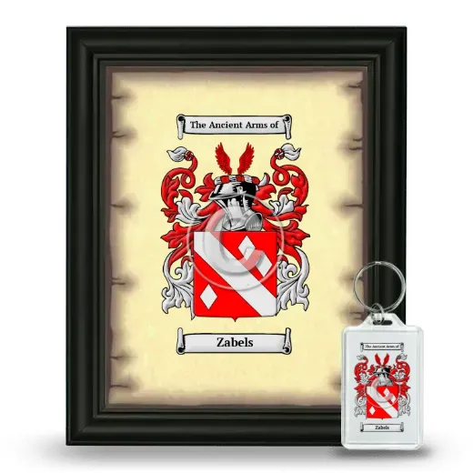 Zabels Framed Coat of Arms and Keychain - Black