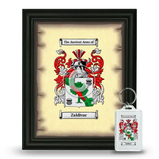Zaldivar Framed Coat of Arms and Keychain - Black