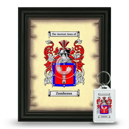 Zambrana Framed Coat of Arms and Keychain - Black
