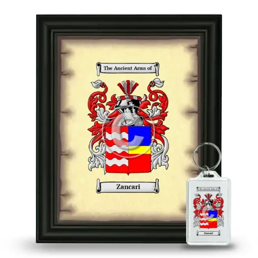 Zancari Framed Coat of Arms and Keychain - Black