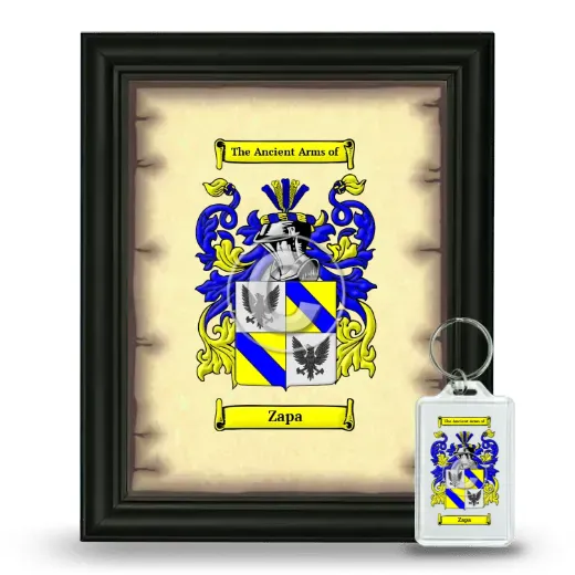 Zapa Framed Coat of Arms and Keychain - Black