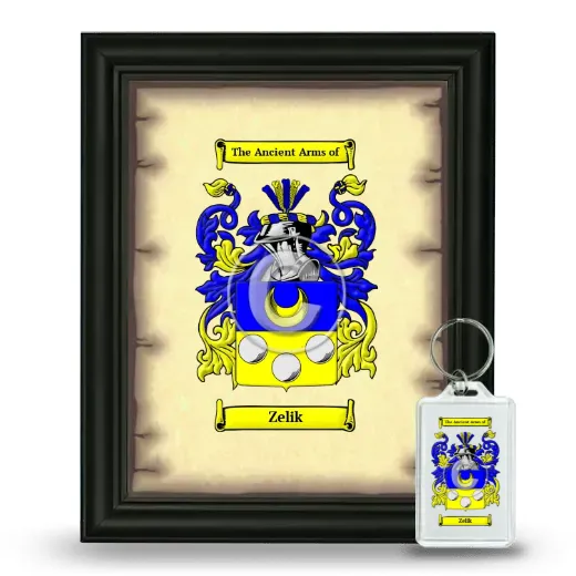 Zelik Framed Coat of Arms and Keychain - Black