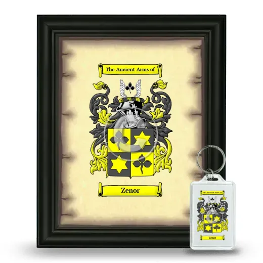 Zenor Framed Coat of Arms and Keychain - Black