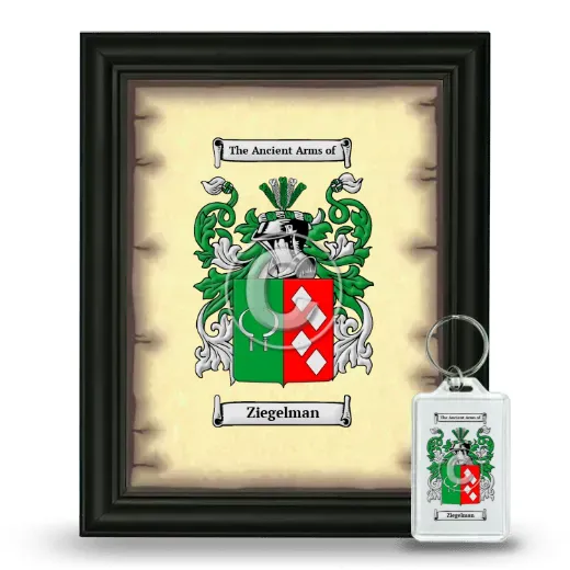 Ziegelman Framed Coat of Arms and Keychain - Black