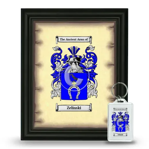 Zilinski Framed Coat of Arms and Keychain - Black
