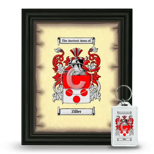 Ziller Framed Coat of Arms and Keychain - Black