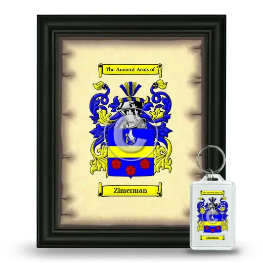Zimerman Framed Coat of Arms and Keychain - Black