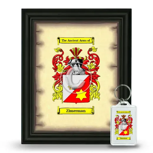 Zimerman Framed Coat of Arms and Keychain - Black