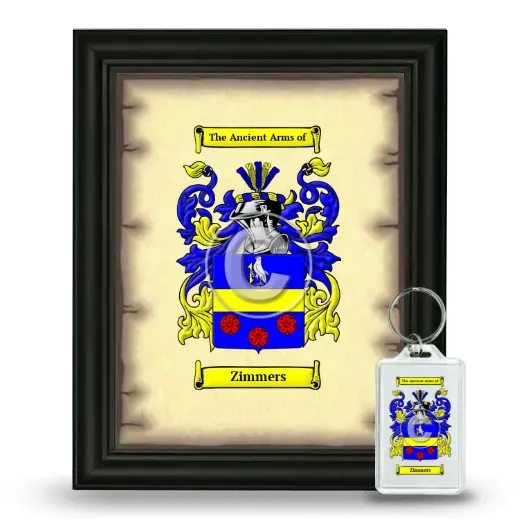 Zimmers Framed Coat of Arms and Keychain - Black