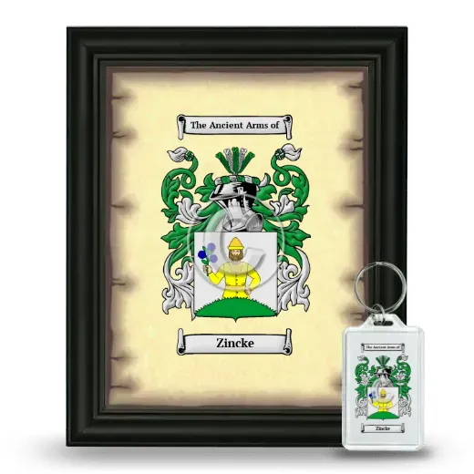 Zincke Framed Coat of Arms and Keychain - Black