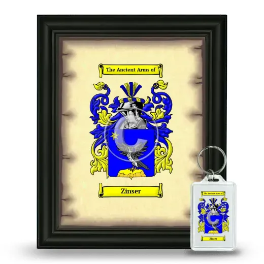 Zinser Framed Coat of Arms and Keychain - Black