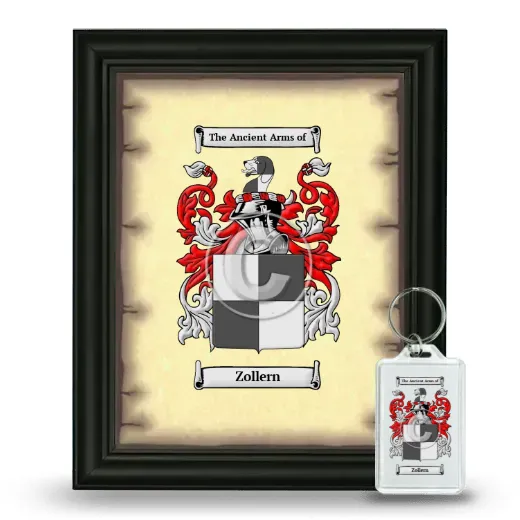 Zollern Framed Coat of Arms and Keychain - Black