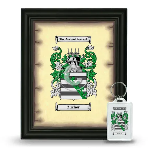 Zucher Framed Coat of Arms and Keychain - Black