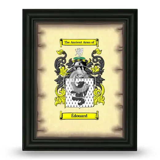 Édouard Coat of Arms Framed - Black