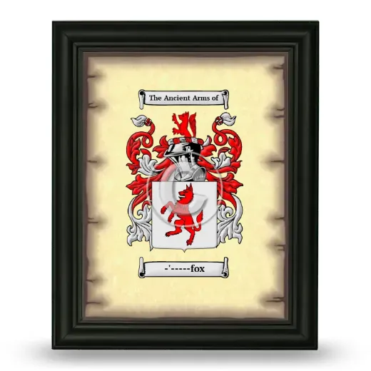 -'-----fox Coat of Arms Framed - Black