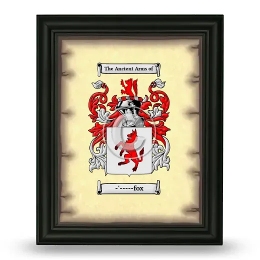 -'-----fox Coat of Arms Framed - Black
