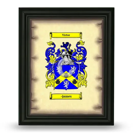 -james Coat of Arms Framed - Black