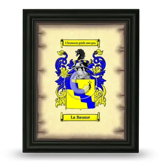 La Baume Coat of Arms Framed - Black