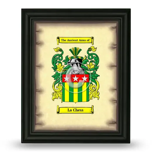 La Chess Coat of Arms Framed - Black