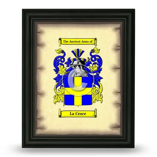La Cruce Coat of Arms Framed - Black