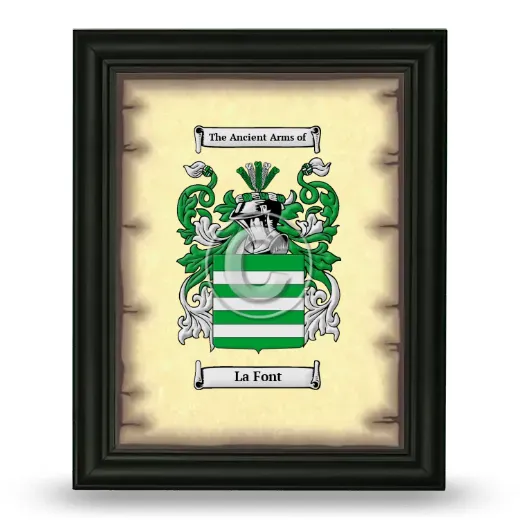 La Font Coat of Arms Framed - Black