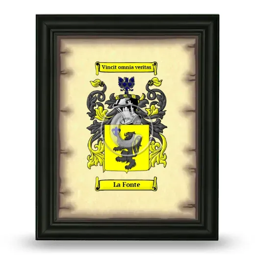 La Fonte Coat of Arms Framed - Black