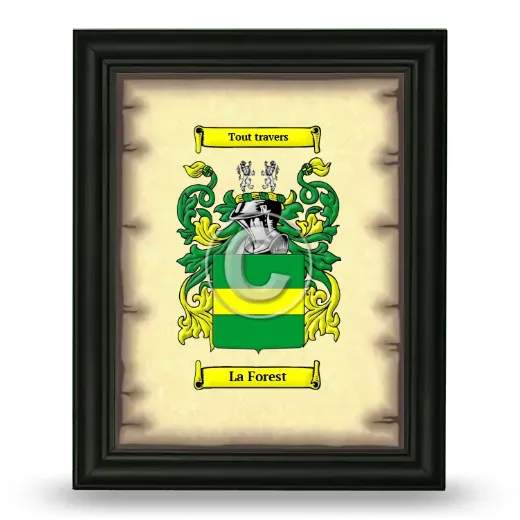 La Forest Coat of Arms Framed - Black