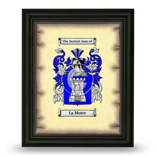 La Motte Coat of Arms Framed - Black