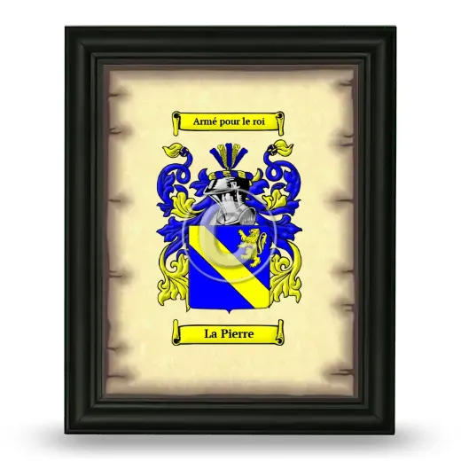 La Pierre Coat of Arms Framed - Black