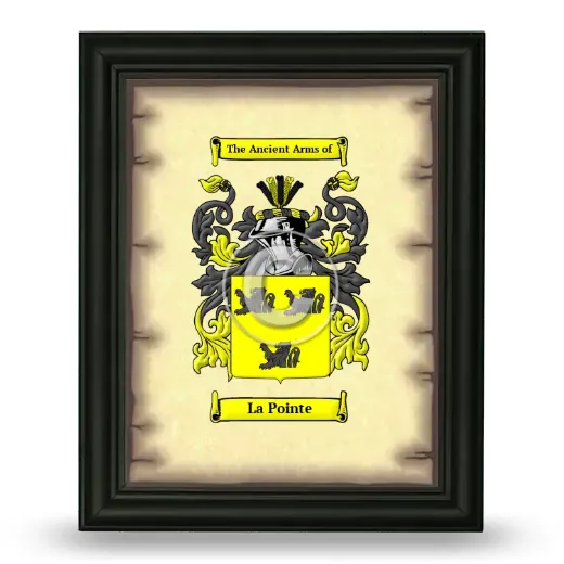 La Pointe Coat of Arms Framed - Black