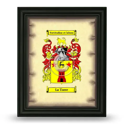 La Torre Coat of Arms Framed - Black