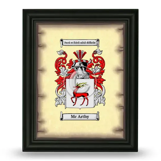 Mc Arthy Coat of Arms Framed - Black