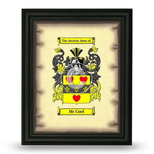 Mc Cord Coat of Arms Framed - Black